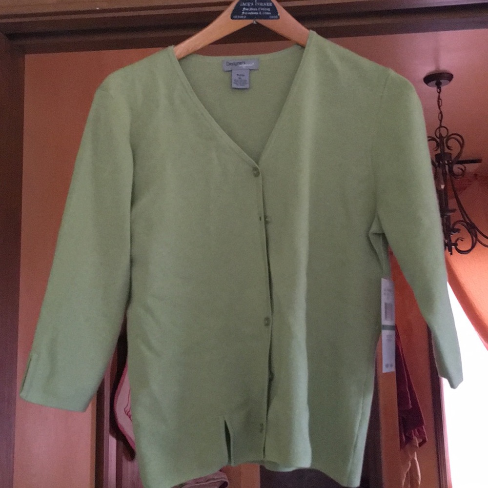 Cotton green sweater